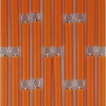 Vliegengordijn op maat: hulzen verspringen oranje (bouwpakket)